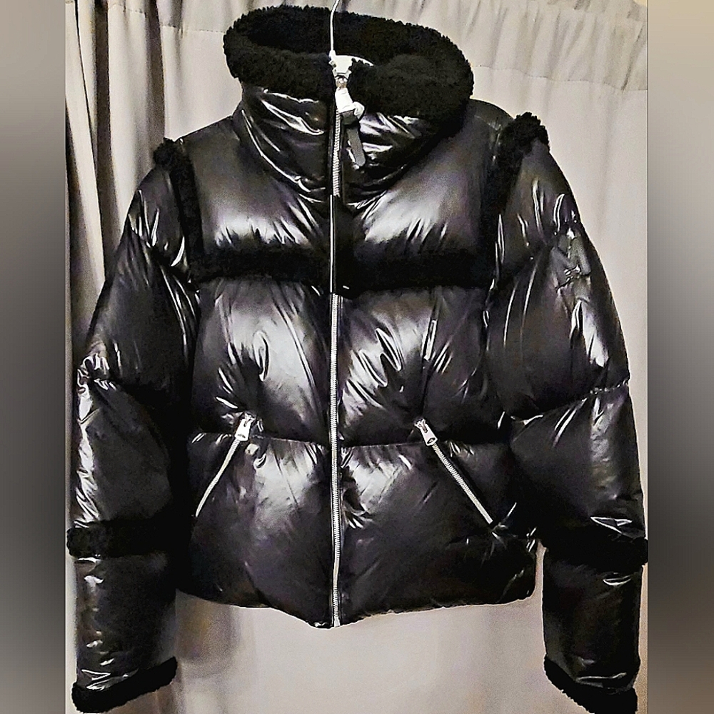 Mackage Miya-R Shearling Puffer Jacket in Black